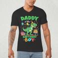 Daddy Of The Birthday BoyRex Dinosaur Family Party Men's V-Neck T-Shirt