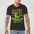 Daddy Of The Birthday Boy T-Rex Dinosaur Birthday Party Men's V-Neck T-Shirt