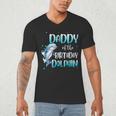Daddy Of The Birthday Dolphin Family Matching Party Squad Men's V-Neck T-Shirt