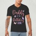 Daddy Of The Birthday Girl Butterfly Party Matching Family Men's V-Neck T-Shirt