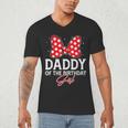 Daddy Of The Birthday Girl Cute Pink Bow Family Matching Men's V-Neck T-Shirt
