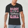 Daddy Of The Birthday Girl Family Pink Coquette Bow Men's V-Neck T-Shirt