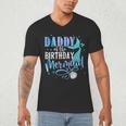 Daddy Of The Birthday Mermaid Family Matching Dad Papa Men's V-Neck T-Shirt