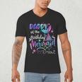 Daddy Of The Birthday Mermaid Matching Family Party Father's Men's V-Neck T-Shirt
