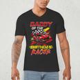 Daddy Of The Birthday Racer Race Car Party Family Matching Men's V-Neck T-Shirt