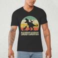 Daddy Dinosaur Daddysaurus 2 Kids For Dad Men's V-Neck T-Shirt Daddy Dinosaur Daddysaurus 2 Kids For Dad Men's V-Neck T-Shirt