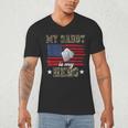 My Daddy Is My Hero Military Dad American Flag Army Proud Ar Men's V-Neck T-Shirt