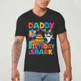 Daddy Of The Shark Birthday Dad Matching Family Men's V-Neck T-Shirt Daddy Of The Shark Birthday Dad Matching Family Men's V-Neck T-Shirt
