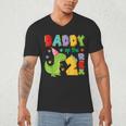 Daddy Of The Two Rex 2Nd Birthday Boy Dinosaur T-Rex Men's V-Neck T-Shirt