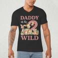Daddy Of The Two Wild Zoo 2nd Birthday Safari Jungle Animal Men's V-Neck T-Shirt