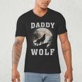 Daddy Wolf Wolves Dad Moon Fathers Day Men's V-Neck T-Shirt