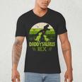 Daddysaurus Rex 2 Kids Sunset Tshirt For Fathers Day Men's V-Neck T-Shirt Daddysaurus Rex 2 Kids Sunset Tshirt For Fathers Day Men's V-Neck T-Shirt