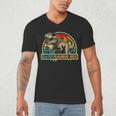 Daddysaurus Rex Dinosaur Daddy Saurus Rex Family Matching Men's V-Neck T-Shirt