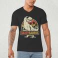 Daddysaurus Shirt T-Rex Dad Dinosaur Men's V-Neck T-Shirt
