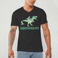 DaddysaurusRex Dinosaur Daddy Saurus Dad 2 Two Kids Dino Men's V-Neck T-Shirt DaddysaurusRex Dinosaur Daddy Saurus Dad 2 Two Kids Dino Men's V-Neck T-Shirt