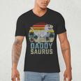 DaddysaurusRex Dinosaur Daddy Saurus Family Matching Men's V-Neck T-Shirt