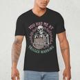 Dark Romance Had Me At Trigger Warning Skeleton Smutt Book Men's V-Neck T-Shirt