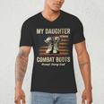 My Daughter Wears Combat Boots Proud Army Dad Veteran Day Men's V-Neck T-Shirt