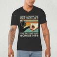 I Didn't Choose The Cat Dad Life Funny Cat Lovers Vintage Men's V-Neck T-Shirt