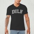 DILF Varsity Style DAD Older More Mature Men Men's V-Neck T-Shirt