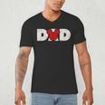Disney Mickey And Friends Dad Mickey Distressed Text Logo Men's V-Neck T-Shirt