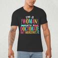 Doctorate Degree PhD Graduation PsyD Woman EdD Psychology Men's V-Neck T-Shirt