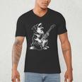 Dog Guitarist Guitar Australian Shepherd Dad Mom Men's V-Neck T-Shirt