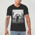 Dog Mom Dad Alien Selfie Weimaraner UFO For Men Women Men's V-Neck T-Shirt