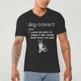 Dog-Trovert Boston Terrier Humor Definition Introvert Men's V-Neck T-Shirt