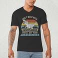 Don't Mess With DaddysaurusRex Daddy Saurus Dinosaur Men Men's V-Neck T-Shirt