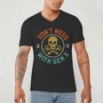 Don't Mess With Gen X Vintage Grunge Skull 80s Nostalgia Men's V-Neck T-Shirt