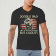 Doodle Dad Goldendoodle Regular Dad But Cooler American Flag Men's V-Neck T-Shirt