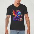 Dragon Reading a Book Bookworm Book Lover Men's V-Neck T-Shirt