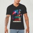 Dragons And Books Dragonworm Book Lover Reading Men's V-Neck T-Shirt