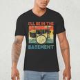 Drumming Basement Drum Set Drummer Rock Dad Grandpa Men's V-Neck T-Shirt