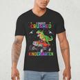 I Easily Crushed Kindergarten Graduation 2022 Truck Dinosaur Men's V-Neck T-Shirt