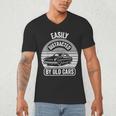 Easily Distracted By Old Cars Graphic Nostalgia Men's V-Neck T-Shirt Easily Distracted By Old Cars Graphic Nostalgia Men's V-Neck T-Shirt
