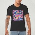 EAT THE RICH 90S NOSTALGIA WHALE ORCA YAHCT RETRO Men's V-Neck T-Shirt