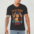 Educated Latina Graduation Day Grad Si Se Pudo Class Of 2024 Men's V-Neck T-Shirt