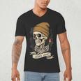 Elder Emo Skeleton Beanie Nostalgia Scene Aesthetic Men's V-Neck T-Shirt