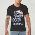 Ew People Cat Christmas Introvert Holiday Humor Men's V-Neck T-Shirt