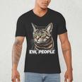 Ew People Cat Tabby Cat Antisocial Grumpy Introvert Men's V-Neck T-Shirt