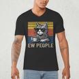 Ew People Introvert Cat Lover Crazy Vintage Cat Lady Men's V-Neck T-Shirt