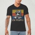 Ew People Introvert Cat Lover Crazy Vintage Cat Lady Men's V-Neck T-Shirt