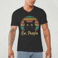 Ew People Retro Cat Lover Social Introvert Men's V-Neck T-Shirt Ew People Retro Cat Lover Social Introvert Men's V-Neck T-Shirt