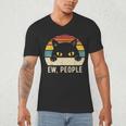Ew People Retro Cat Vintage Anti-Social Introvert Men's V-Neck T-Shirt