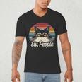 Ew People Retro Cat Vintage Anti Social Introvert Men's V-Neck T-Shirt