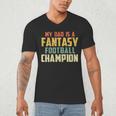 Fantasy Football Dad Champion Vintage Draft Party Men's V-Neck T-Shirt