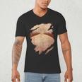 Fat Hairy Guy Big Stomach & Man Boobs Fat Dad BOD Men's V-Neck T-Shirt