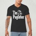 Fathers Day The Pug Father Pug Daddy Papa Fur Dad Dog Owner Men's V-Neck T-Shirt
